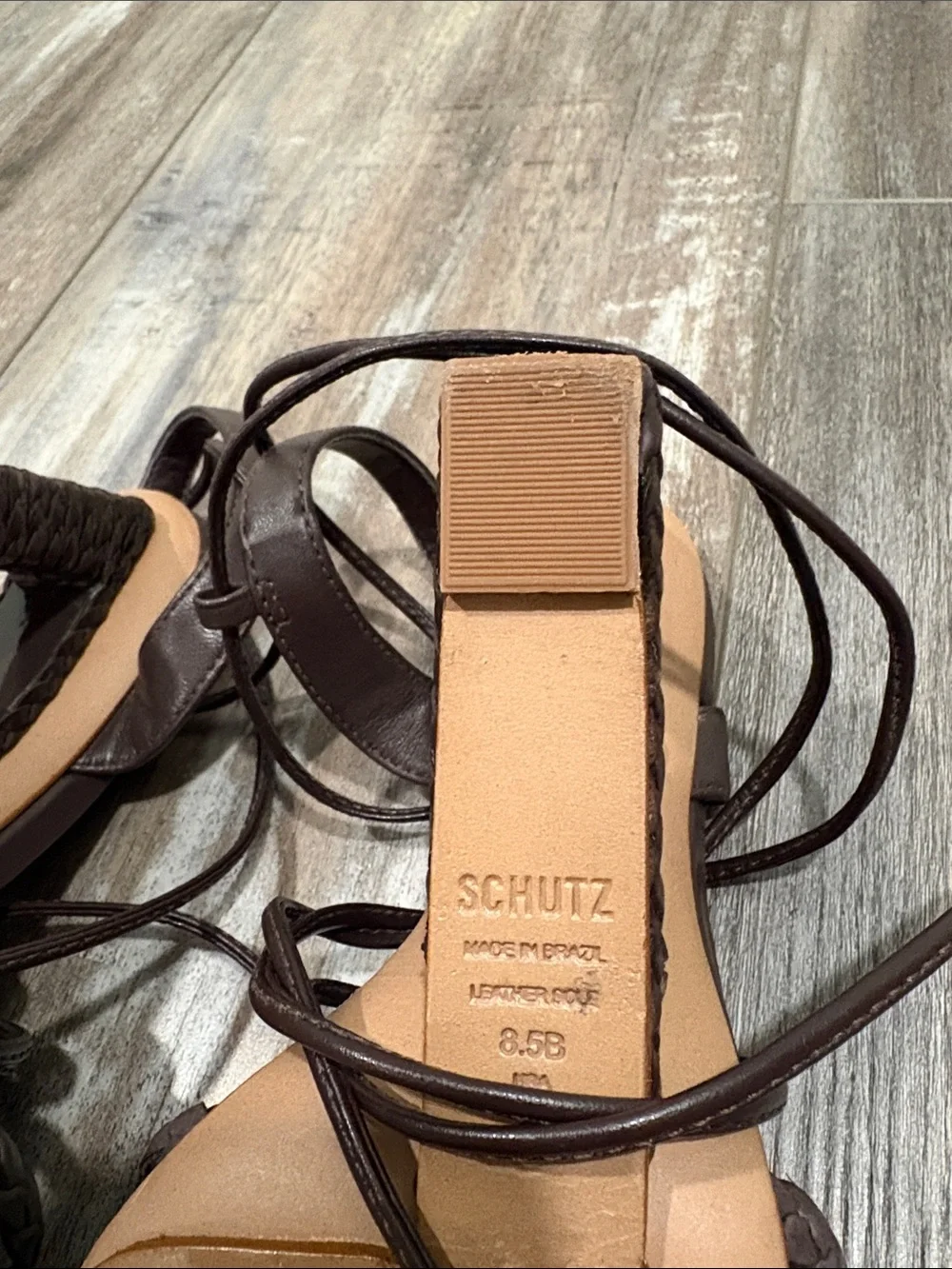 Schutz Filipa Braided Brown heel 8.5